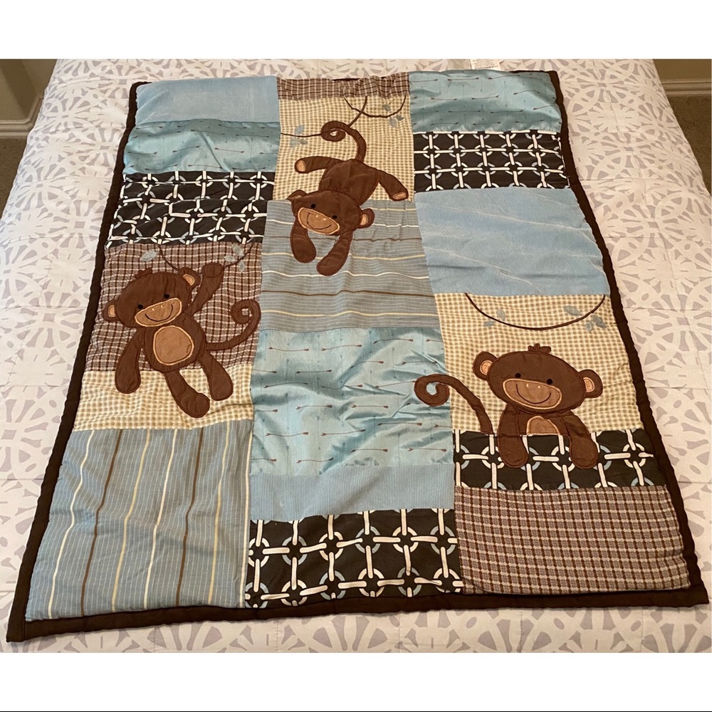 Crib Blanket with skirt and diaper stacker